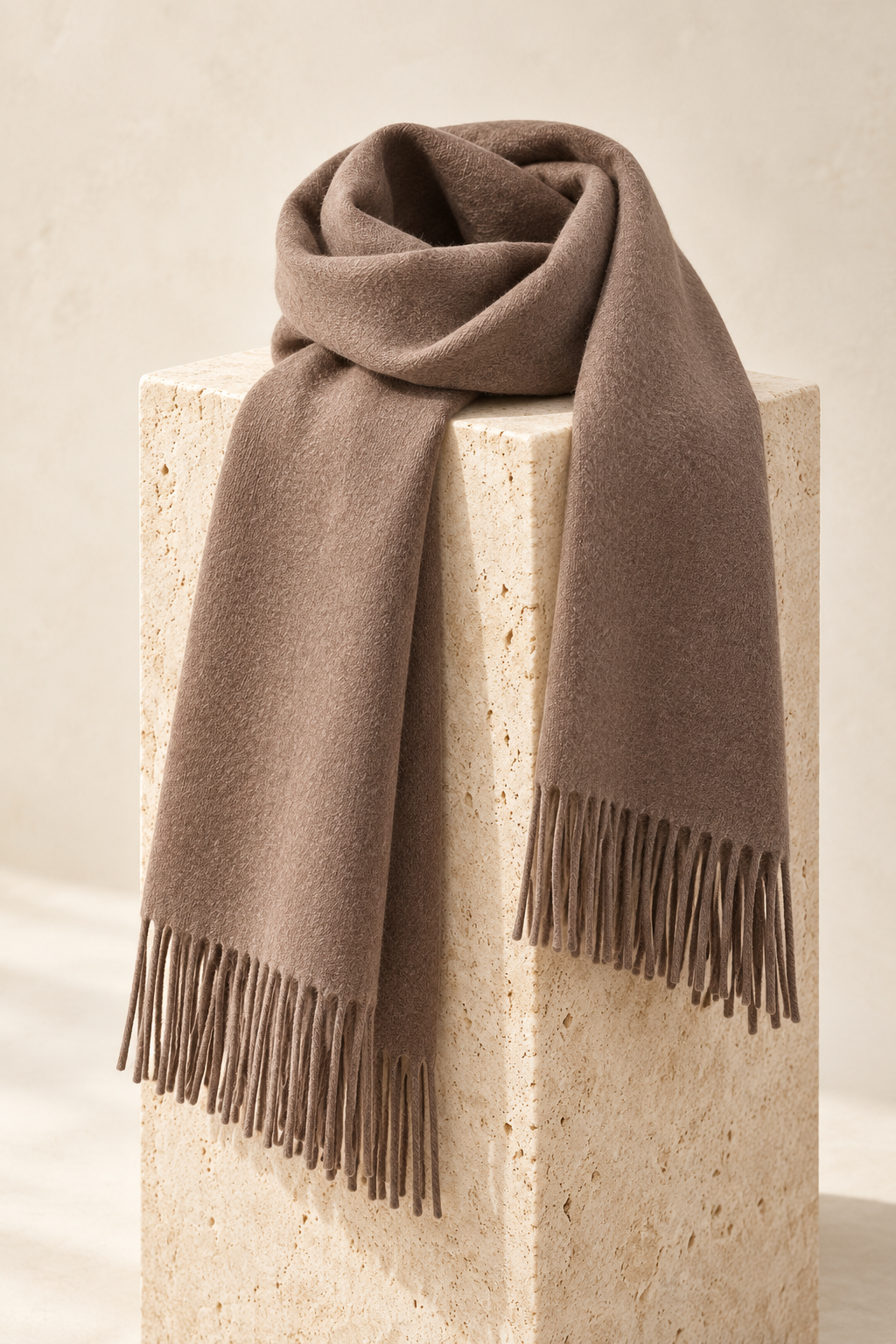 Classic Wool-Blend Fringe Scarf