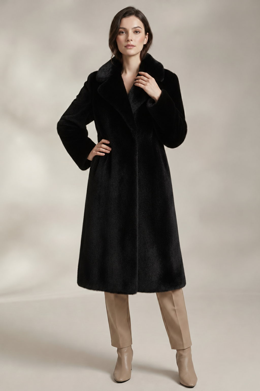 Luxe Faux Mink Long Coat